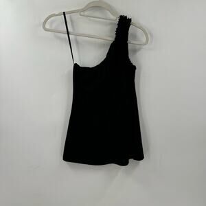 Vintage xhilaration Y2K black one shoulder ruffle blouse.